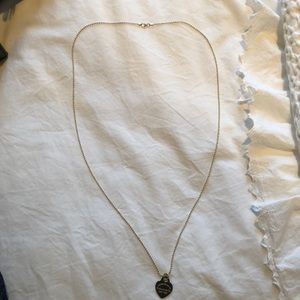 Black Tiffany heart long necklace